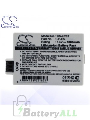 CS Battery for Canon LP-E5 / Canon Eos 450D / EOS 500D Battery 1080mah CA-LPE5