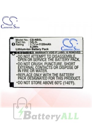 CS Battery for Canon PowerShot SD900 / SD950 IS / SD970 IS Battery 1120mah CA-NB5L