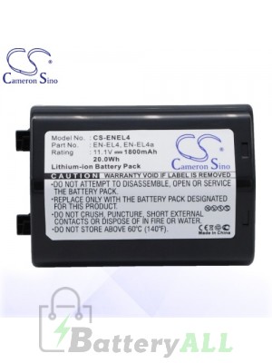 CS Battery for Nikon EN-EL4 / EN-EL4a / EN-EL4e / Nikon D2Hs Battery 1800mah CA-ENEL4