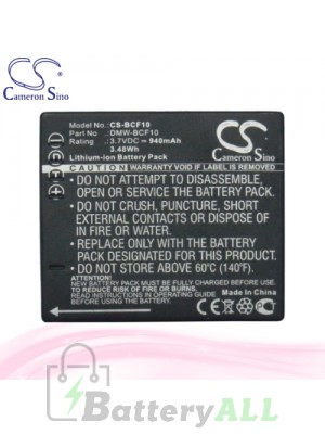 CS Battery for Panasonic Lumix DMC-FH20R / DMC-FH20S / DMC-FP8 Battery 940mah CA-BCF10