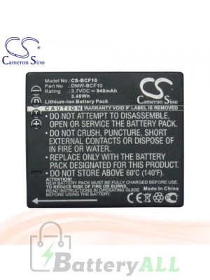 CS Battery for Panasonic Lumix DMC-FS15EB-S / DMC-FS15EG-A Battery 940mah CA-BCF10