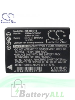 CS Battery for Panasonic Lumix DMC-ZR1W / DMC-ZR3 / DMC-ZR3A Battery 890mah CA-BCG10