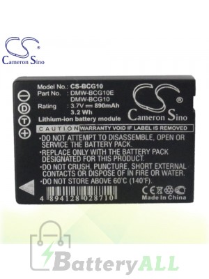 CS Battery for Panasonic Lumix DMC-ZS10K / DMC-ZS10N / DMC-ZS5 Battery 890mah CA-BCG10