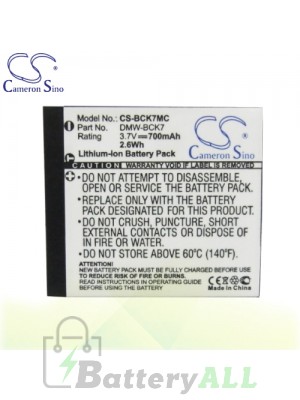 CS Battery for Panasonic Lumix DMC-FP77 / DMC-FP7A / DMC-FP7D Battery 700mah CA-BCK7MC