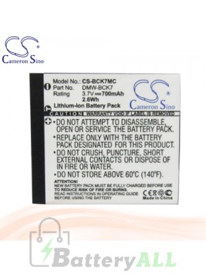 CS Battery for Panasonic Lumix DMC-FS28 / DMC-FS35 / DMC-FS37 Battery 700mah CA-BCK7MC