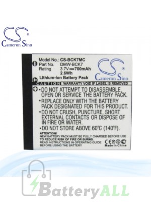 CS Battery for Panasonic Lumix DMC-FS37R / DMC-FS37S Battery 700mah CA-BCK7MC