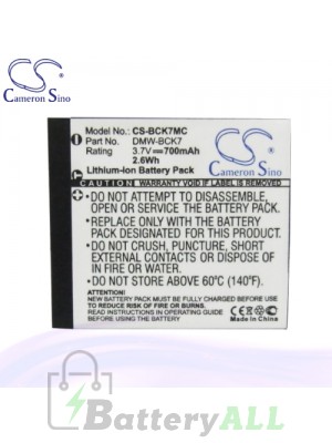 CS Battery for Panasonic Lumix DMC-FS45N / DMC-FS45R Battery 700mah CA-BCK7MC