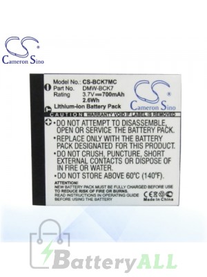 CS Battery for Panasonic Lumix DMC-S1PA / DMC-S1S / DMC-S1W Battery 700mah CA-BCK7MC