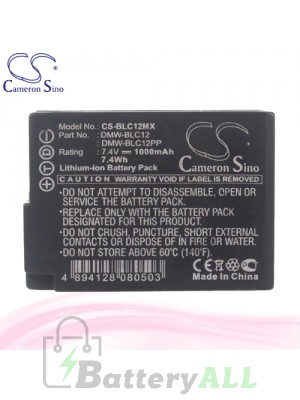 CS Battery for Panasonic Lumix DMC-GH2K / DMC-GH2KGK Battery 1000mah CA-BLC12MX