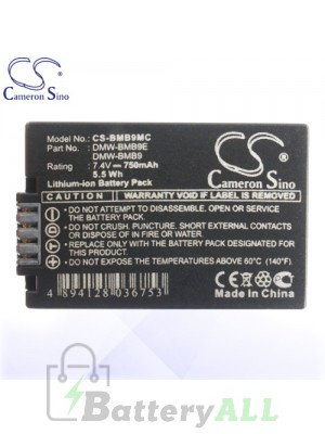 CS Battery for Panasonic Lumix DMC-FZ48 / DMC-FZ70 / DMC-FZ72 Battery 750mah CA-BMB9MC