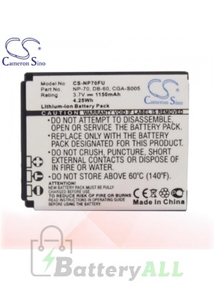 CS Battery for Panasonic Lumix DMC-FX07EG / DMC-FX07EF-S Battery 1150mah CA-NP70FU