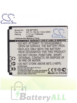 CS Battery for Panasonic Lumix DMC-FX50 / DMC-FX8K / DMC-FX9 Battery 1150mah CA-NP70FU