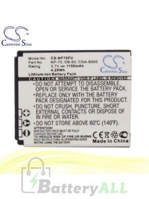 CS Battery for Panasonic Lumix DMC-FX9EB-S / DMC-FX9EG Battery 1150mah CA-NP70FU