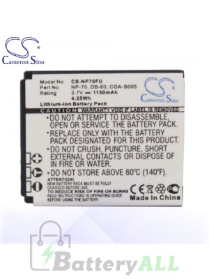 CS Battery for Panasonic Lumix DMC-FX01BB / DMC-FX01BS Battery 1150mah CA-NP70FU