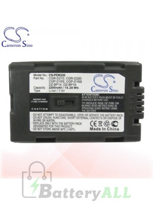 CS Battery for Panasonic NV-MX300EG / NV-MX3EN / NV-MX7DEN Battery 2200mah CA-PDR220