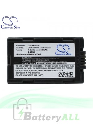 CS Battery for Panasonic PV-DV710 / NV-MX300EG Battery 750mah CA-SPD110