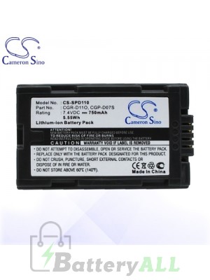 CS Battery for Panasonic CGR-D120E/1B / NV-DA1B / NV-DA1EN Battery 750mah CA-SPD110