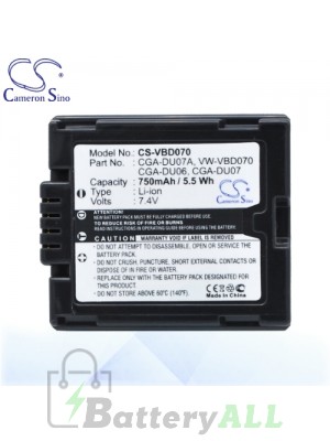 CS Battery for Panasonic VDR-M70EG-S / VDR-M70K / VDR-M70PP Battery 750mah CA-VBD070