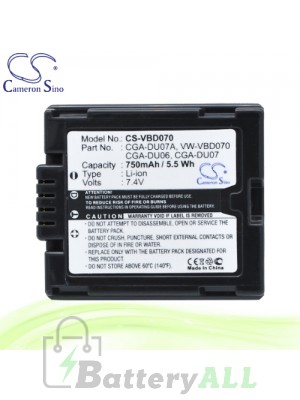 CS Battery for Panasonic PV-GS31 / PV-GS35 / PV-GS36 Battery 750mah CA-VBD070