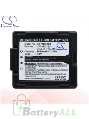 CS Battery for Panasonic NV-GS10EGS / NV-GS120 / NV-GS120B Battery 1050mah CA-VBD120