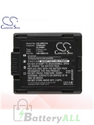 CS Battery for Panasonic PV-GS19 / PV-GS29 / PV-GS31 Battery 3100mah CA-VBD310