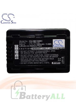 CS Battery for Panasonic HDC-TM80PC / HDC-TM90 / HDC-TM90K Battery 1500mah CA-VBK180MC