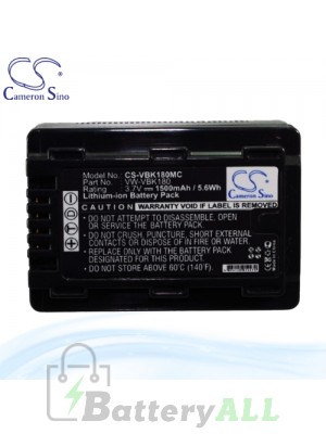 CS Battery for Panasonic SDR-H100 / SDR-H100K / SDR-H100P Battery 1500mah CA-VBK180MC