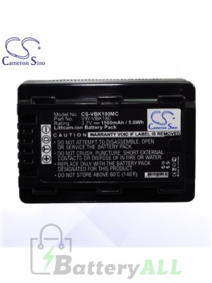 CS Battery for Panasonic HC-V11M / HC-V100 / HC-V100EG-K Battery 1500mah CA-VBK180MC