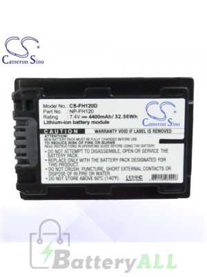 CS Battery for Sony DCR-DVD109E / DCR-DVD110E / DCR-DVD115E Battery 4400mah CA-FH120D