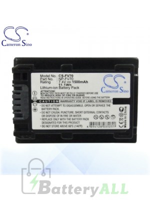 CS Battery for Sony E HDR-CX350VET / Handycam NEX-VG20 Battery 1500mah CA-FV70