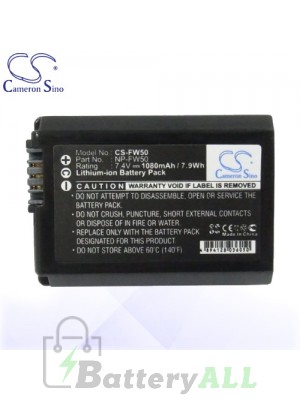 CS Battery for Sony ILCE-5000 / ILCE-5100 / ILCE-6000 / ILCE-7 Battery 1080mah CA-FW50