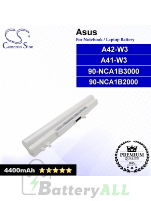 CS-AUW3DB For Asus Laptop Battery Model 90-NCA1B2000 / 90-NCA1B3000 / A41-W3 / A42-W3 (White)