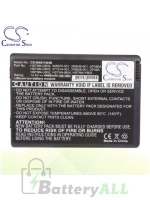 CS Battery for HP Pavilion ZV5208EA-PE710EA / zv5415CA / zv5415EA Battery 4400mah NX9110HB