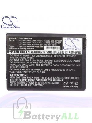 CS Battery for HP Pavilion ZV5015EA-DU975E / ZV5140EA / zv5040EA Battery 4400mah L-NX9110HB