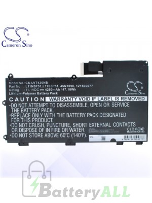 CS Battery for Lenovo L11N3P51 / L11S3P51 / 121500077 / 45N1090 Battery L-LVT430NB