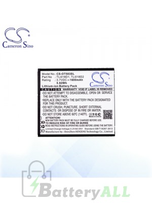 CS Battery for Alcatel OT-5038X / OT-5065 / OT-5065A / OT-5065D Battery OT503SL