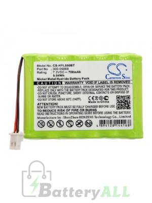 Honeywell Lynx Plus Battery Replacement (CameronSino Brand) 700mAh CS-HYL500BT-AS3