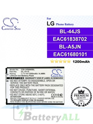 CS-LVS840SL For LG Phone Battery Model BL-44JS / EAC61838702 / BL-A5JN / EAC61680101