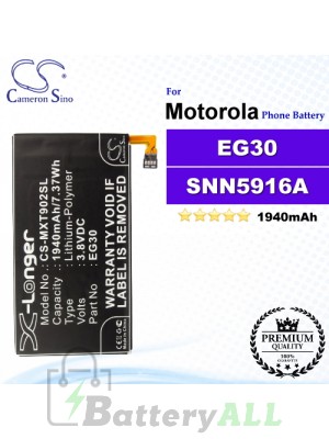 CS-MXT902SL For Motorola Phone Battery Model EG30 / SNN5916A