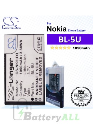 CS-NK5UXL For Nokia Phone Battery Model BL-5U