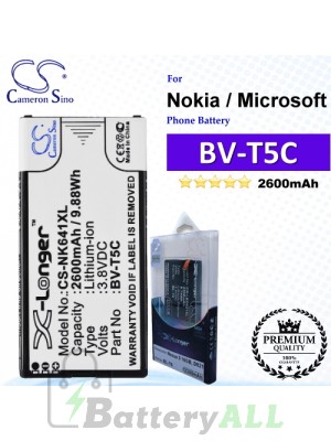 CS-NK641XL For Nokia / Microsoft Phone Battery Model BV-T5C