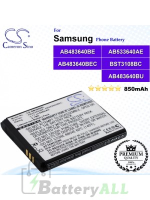 CS-SMJ600SL For Samsung Phone Battery Model AB483640BE / AB483640BEC / AB533640AE / BST3108BC / AB483640BU