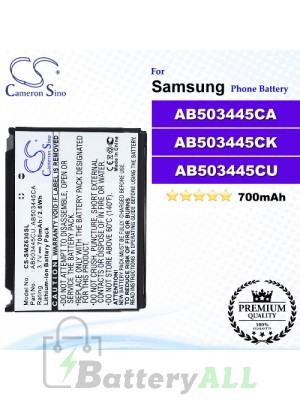 CS-SMZ630SL For Samsung Phone Battery Model AB503445CU / AB503445CA / AB503445CK