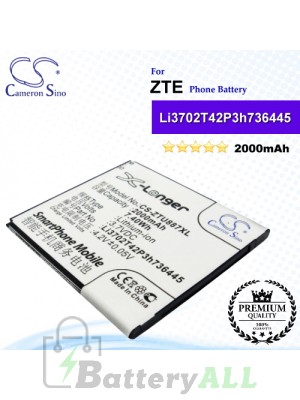 CS-ZTU887XL For ZTE Phone Battery Model Li3702T42P3h736445