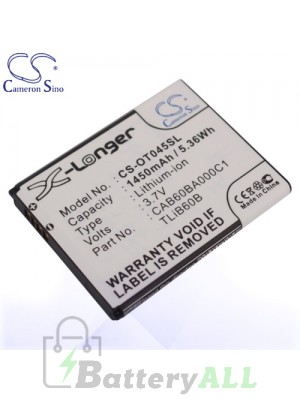 CS Battery for Alcatel CAB60B0001C1 / CAB60B000C1 / CAB60BA000C1 Battery PHO-OT045SL