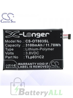 CS Battery for Alcatel TLP031C1 / TLp031C2 / Alcatel M811 / M812 Battery PHO-OT803SL