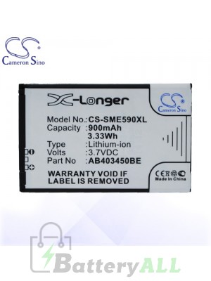 CS Battery for Samsung GT-S5050 / Jasper Morrison / Monte Slider Battery PHO-SME590XL