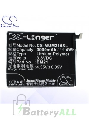 CS Battery for Xiaomi BM21 / Xiaomi Libra / Xiaomi Mi Note Battery PHO-MUM210SL