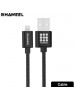 HAWEEL 1m Nylon Woven Metal Head 3A 8 Pin to USB 2.0 Sync Data Charging Cable HWL1025B